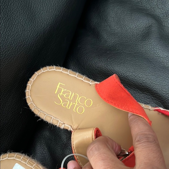 Franco Sarto NWT Stylish Orange Wedge Sandals. - Picture 2 of 9